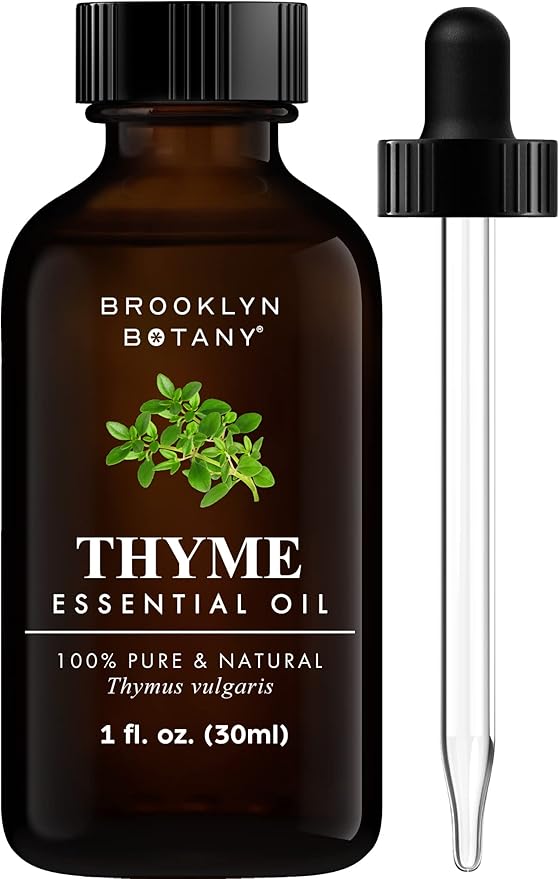 Brooklyn Botany Thyme Essential Oil – 100% Pure and Natural – Premium Grade Oil with Dropper - for Aromatherapy and Diffuser - 1 Fl Oz