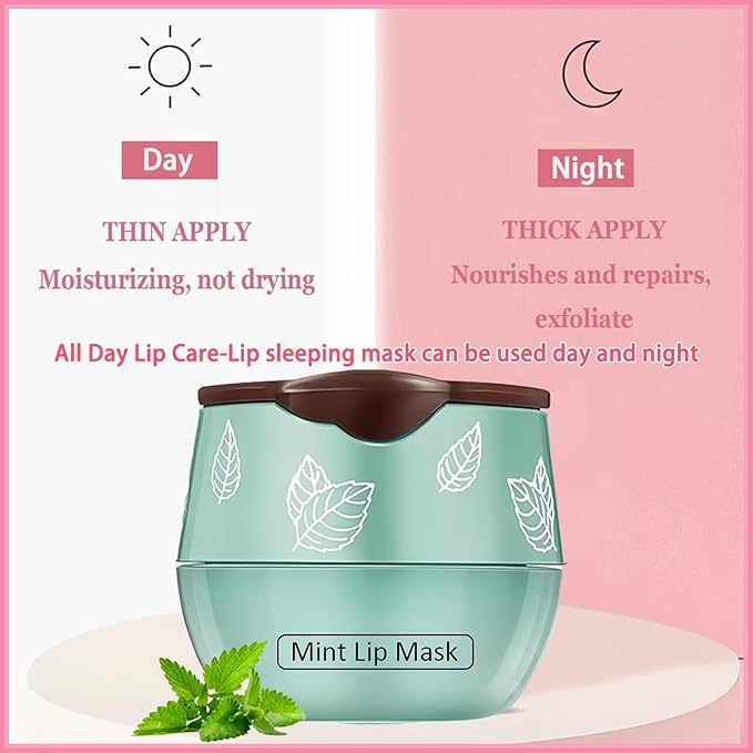 4 PCS Bee Lip Balm Lip Mask Honey Pot, Strawberry Cherry Coconut Mint Moisturizing Sleeping Lip Mask Overnight with Sticks, Lip Balm Exfoliating Prevention Dry and Crack Lip Scrubs