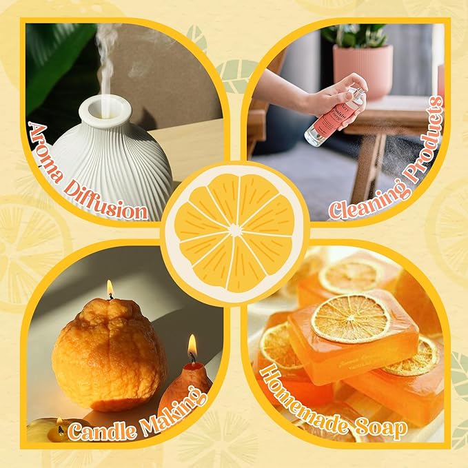 Citrus Essential Oils Set, ARVIDSSON Fresh Fruit Essential Oil for Diffuser, Premium Fragrance Oils, Grapefruit, Bergamot, Sweet Orange, Lemon, Lime, Pineapple, Citrus Scented Oils Gift Set