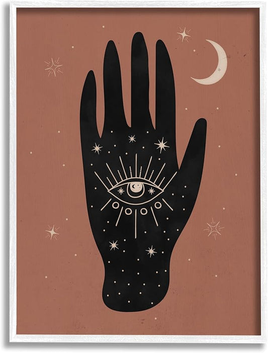 Stupell Industries Celestial Bohemian Chic Hand With Enlightened Eye Tattoo, Design by Nina Blue
