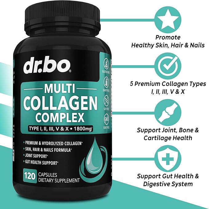 Multi Collagen Peptides & Liver Cleanse - Type I, II, III, V, & X Multi Collagen Peptides for Skin, Hair & Nails - Liver Cleanse Detox Support Supplement, Natural Milk Thistle Dandelion Supplements