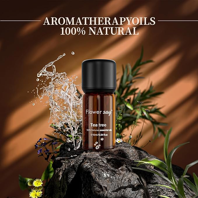 Organic Tea Tree Essential Oil 0.34Oz - USDA Certified Organic,100% Pure Natural MAX Undiluted Premium Therapeutic Grade Essential Oils for Diffuser/Skin Care/Massage/Hair/DIY