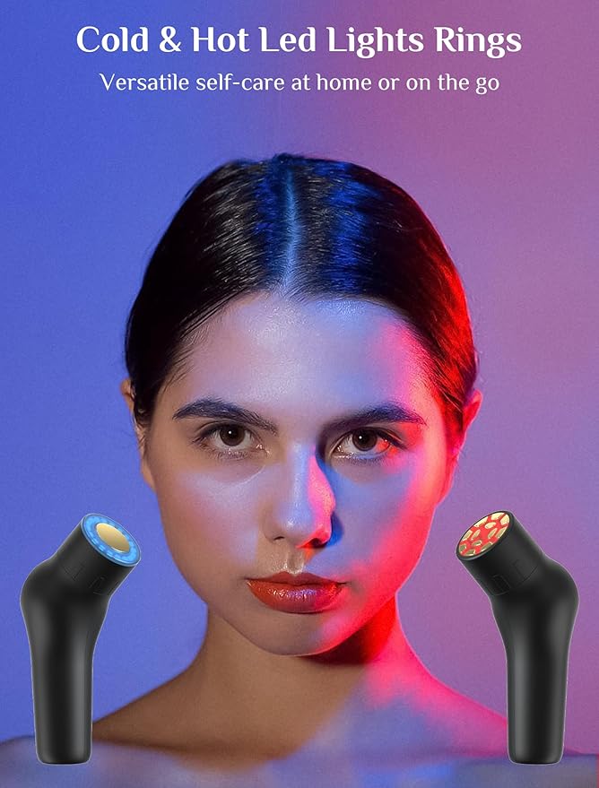 Facial Device, Rechargeable Facial Roller Massager, Portable Facial Kit with Red Light for Skin Care, Waterproof Face Massager with Cleaning Function