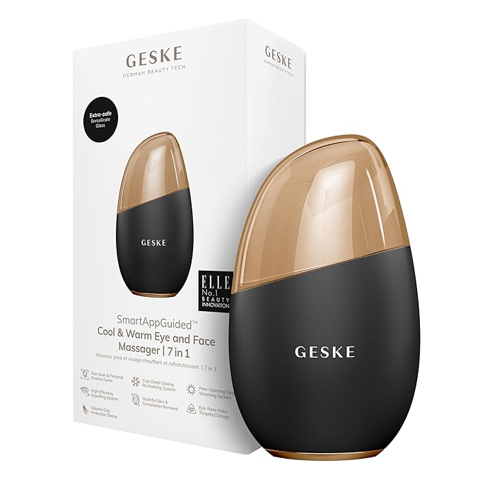 SmartAppGuided™ Cool & Warm Eye & Face Massager | 7 in 1 | Multi Massager | Face & Neck | Battery-free Cooling & Warming | Firms, Relaxes & De-Puffs Skin | Eye-Nose Area Targeted Design