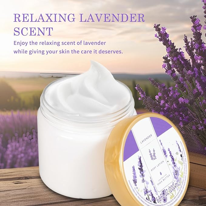 Princess Belle Lavender Body Lotion, Shea Butter Lotion for Women and Men Dry Skin, Deep Moisturizing, Hydrating and Softening, Smell Good, 200ml(6.8floz)