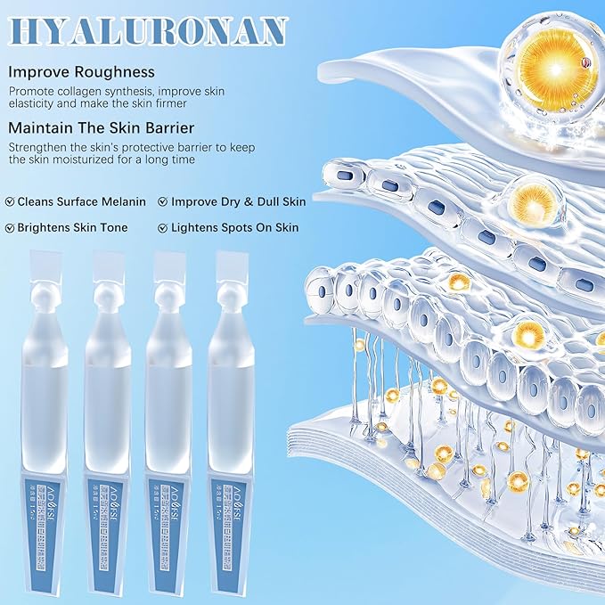 30PCS Hyaluronic Acid Tubes, 3% Hyaluronic Acid Serum Ultra-Hydrating Vials