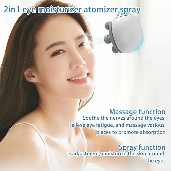 Nano Eye Mist Sprayer Vibrating Eye Massager Dry Eyes and Stye Steam Eye Skin SPA Compress Moist Heat Nebulizer Portable Electric Mini Eye Drops Tool