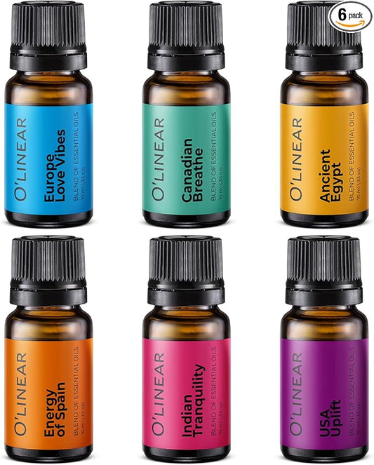Scent of Adventure Essential Oils Set 6 Aromatherapy Diffuser Blends for Home Office Humidifier Car Fresheners Premium Grade Relaxation Scented Oil Diffuser Refill Essentials Pack Christmas Gift Set