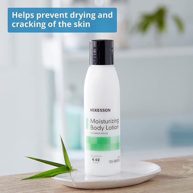McKesson Hand and Body Lotion for Fragile Skin - Moisturizes Dry, Cracked Skin - Cucumber Melon Scent, 4 oz, 1 Count