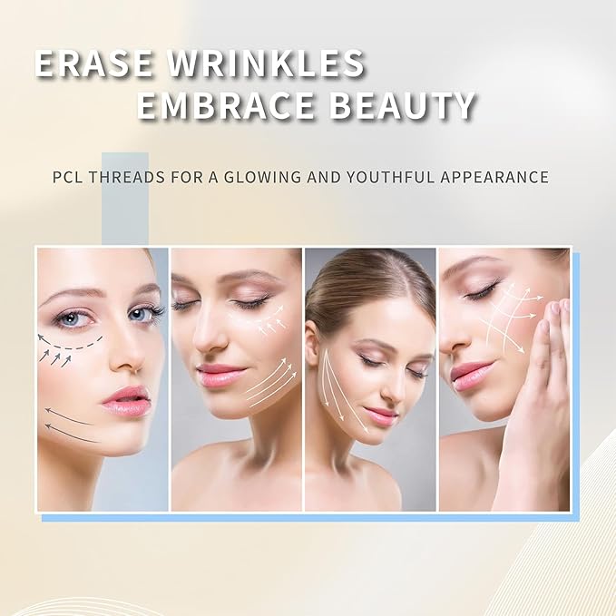 elves PCL Threads for Face Lift Mono Threads 30G38mm Pcl Smooth Threads Sharp Tip PCL Threads Mono 20Pcs Long-Lasting Skin Tightening Smoothing of Wrinkles