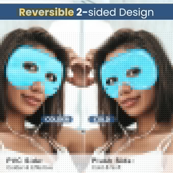 BeeVines Gel Eye Mask, 2 Pack XL Jumbo Size Cooling Ice Masks for Puffy Eyes for Men & Women, Cold & Warm Compress for Post Surgery, Puffiness, Allergies, Sinuses & Migraines