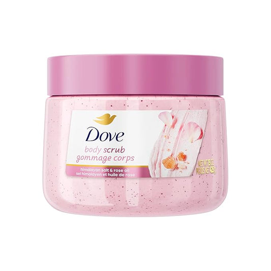 Dove Himalayan & Rose Body Scrub Exfoliates and Deeply Nourishes for Smooth, Radiant Skin 15oz