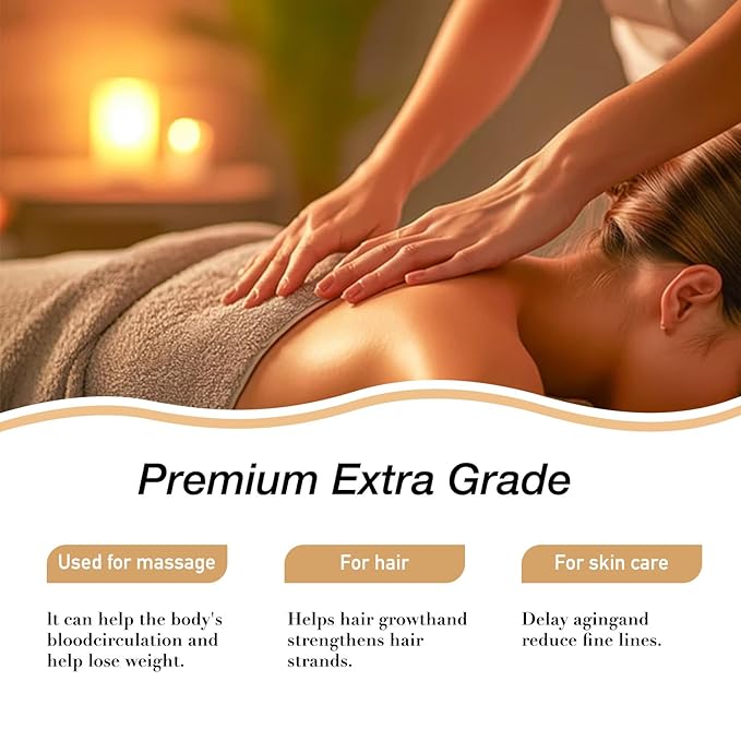 Castor Oil - Carrier Oil for Hair Growth, Relaxing Massage and Body Oil, Castor Oil for All Hair Types and Skin(Castor Oil, 2 Fl Oz)