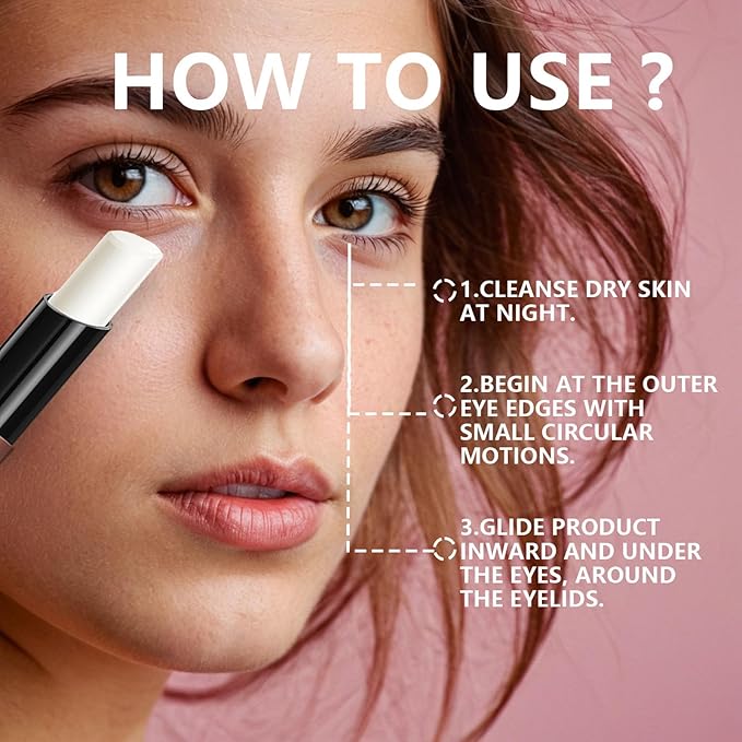 Retinol Under Eye Balm Stick, Anti-Aging Retinol Eye Stick for Dark Circles and Puffiness, Smooth Wrinkle Fine Lines, Firm Skin, Non Greasy, Hydrating and Nourish on the Skin Around the Eyes