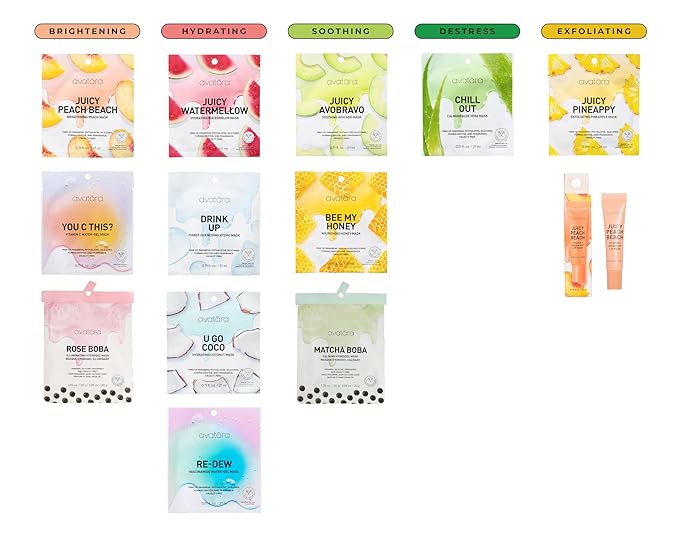 Avatara Matcha Boba Hydrogel Mask, Facial Masks Skincare Essential, 2-Piece Cooling & Hydrating Skin Care Mask with Multi-Hyaluronic Combo & Ceramides, 30 g, 1-Pack