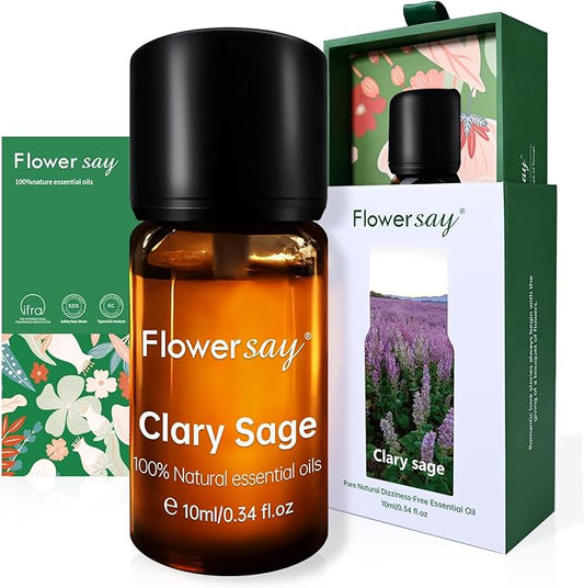Clary Sage Essential Oil 0.34Oz - 100% Pure Natural MAX Undiluted Premium Therapeutic Grade Essential Oils for Diffuser/Skin Care/Massage/Hair/Toenails