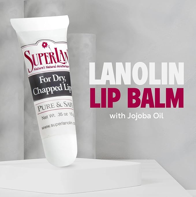 Lanolin Lip Balm 3 pack - Organic Lip Repair - Medical grade - Natural nipple cream - Moisturizer for dry cracked lips - Hydrating lip care - Ultra pure jojoba oil - Chapstick Men & Women (1.05 oz)