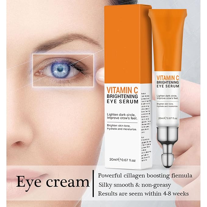 Vitamin C Eye Cream for Dark Circles, Fine Lines Puffiness Crow's Feet Eye Bags Under Eyes Treatment for Women & Men, Advanced Super C Serum With Hyaluronic Acid 1.34 oz (2)