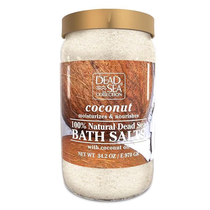 Dead Sea Collection Bath Salts Enriched -Himalayan + Coconut +Cherry Blossom -3 X (Large 34.2 OZ.). Nourishing Essential Body Care for Soothing and Relaxing Your Skin and Muscle