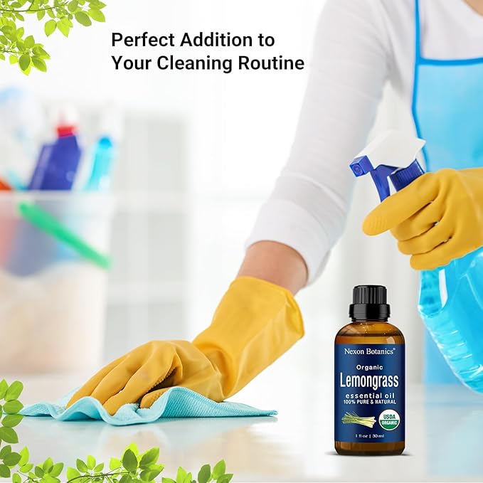 Organic Lemongrass Essential Oil 30 ml - Pure, Natural Lemongrass Oil for Diffusers & Aromatherapy - Skin & Hair Care - Undiluted - Nexon Botanics