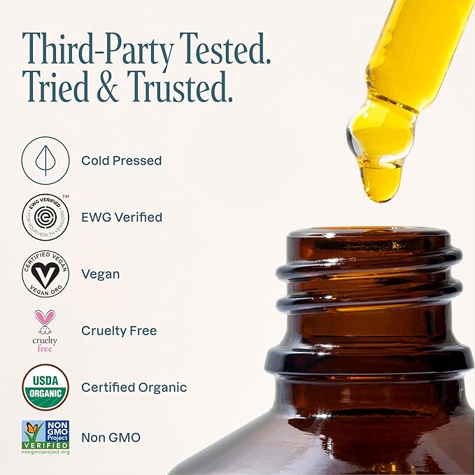 Cliganic Organic Jojoba Oil 16oz with Pump, 100% Pure | Bulk, Moisturizing Oil for Face, Hair, Skin & Nails | Natural Cold Pressed (Packaging May Vary)