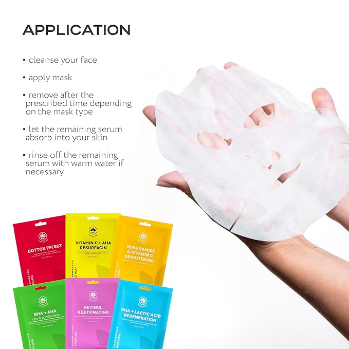 Complete Korean Face Mask Pack of 30 Hydrating Sheet Masks for All Skin Types | Refreshing, Moisturizing, Exfoliating, Anti Aging Face Masks Skincare | Vitamin C, Collagen, Retinol, Hyaluronic Acid