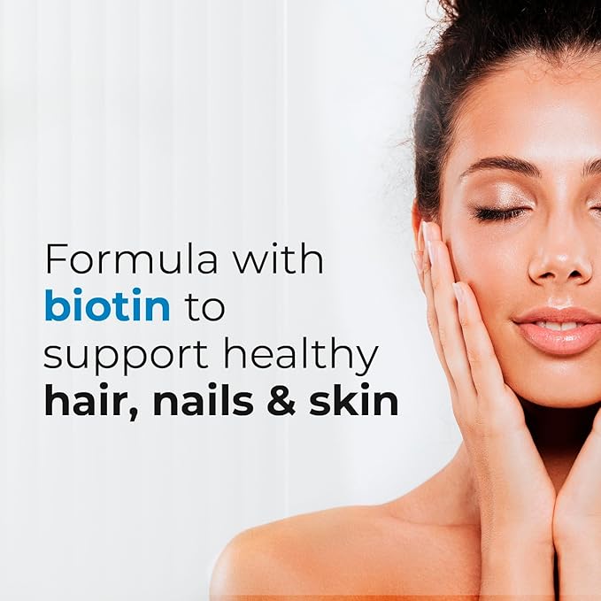 High Potency Biotin Supplement - Vegan Vitamin B7 Formula with Creatine and Coconut Oil - Healthier Skin, Nails & Hair and Keratin Support - Non-GMO & Gluten Free - 2500 mcg