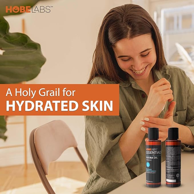 Hobe Labs 100% Pure Jojoba Oil - 4 oz - Moisturizing Body Oil