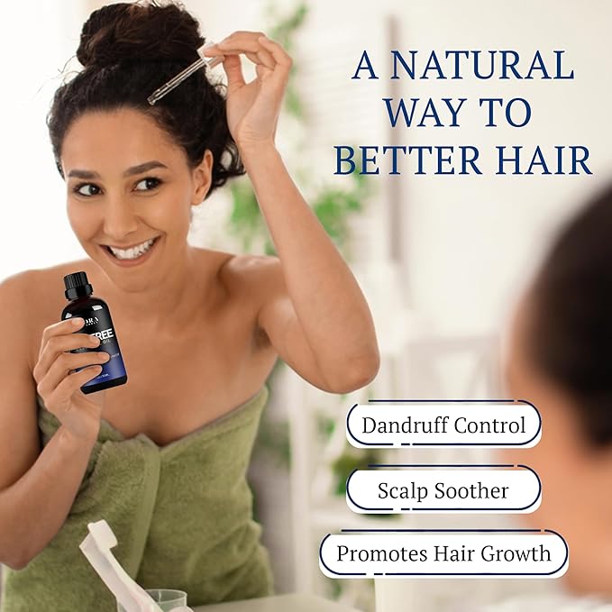 Tea Tree Oil for Toenails - 100% Pure Tea Tree Essential Oil for Skin, Foot Care, Piercing, Dandruff, Hair & Scalp Care. Natural Remedy for Discolored and Damaged Nails, Pure Melaleuca Alternifolia