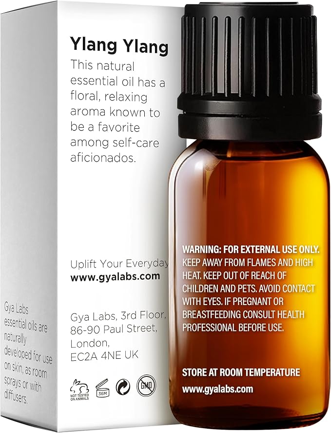 Gya Labs Ylang-Ylang Essential Oil for Diffuser - 0.34 Fl Oz - 100% Pure Natural Ylang Ylang Essential Oil for Skin, Hair Health, Face, Aromatherapy & Candle Making Scent