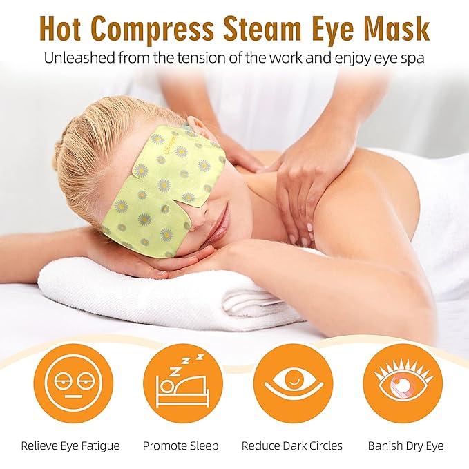 Serfeymi 22 Packs Steam Eye Mask-Disposable Cornea Care Rest Self Heating Eye Mask,Warm Eye Compresses for Dry Eyes,Sleep,Spa,Travel Essentials & Relaxation Gifts,Stocking Stuffers-2 Scents