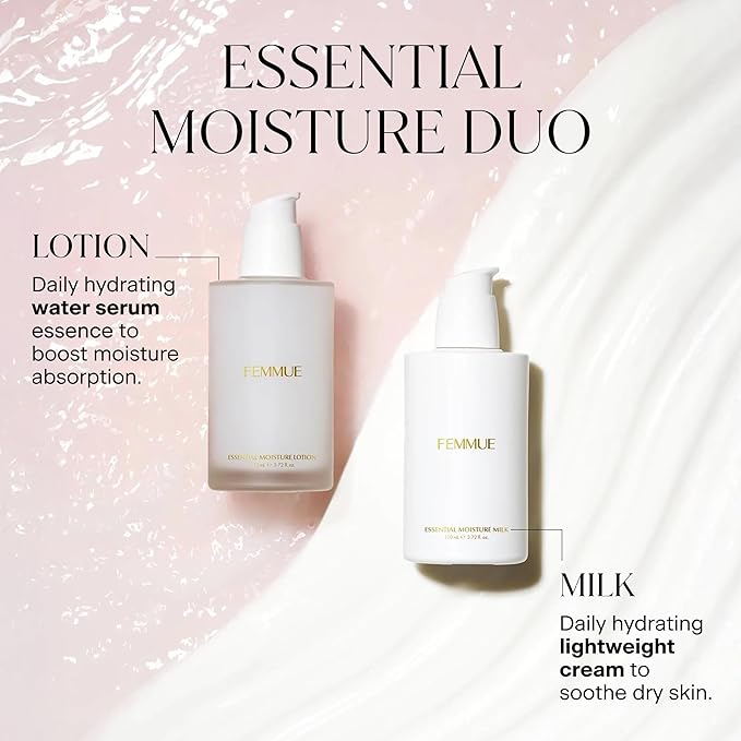Essential Moisture Daily Hydrating Water Serum Essence (3.72 oz) | Lotion Essence Skin Moisturizer | with Rose Water | Korean Skin Care