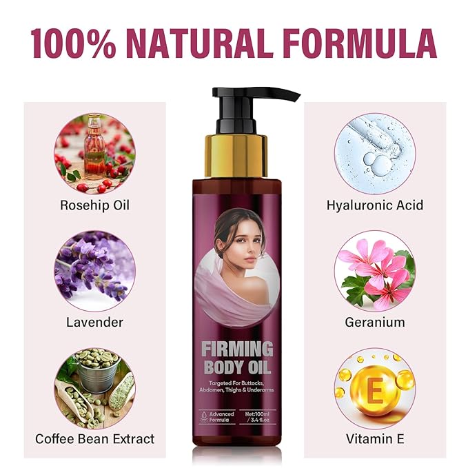 Yakitoko Body Firming Oil, Hydrating and Firming Skin Oil for Arms, Chest, Thighs and Tums, Gentle Formula, Quick Absorption, Suitable for Full Body Use