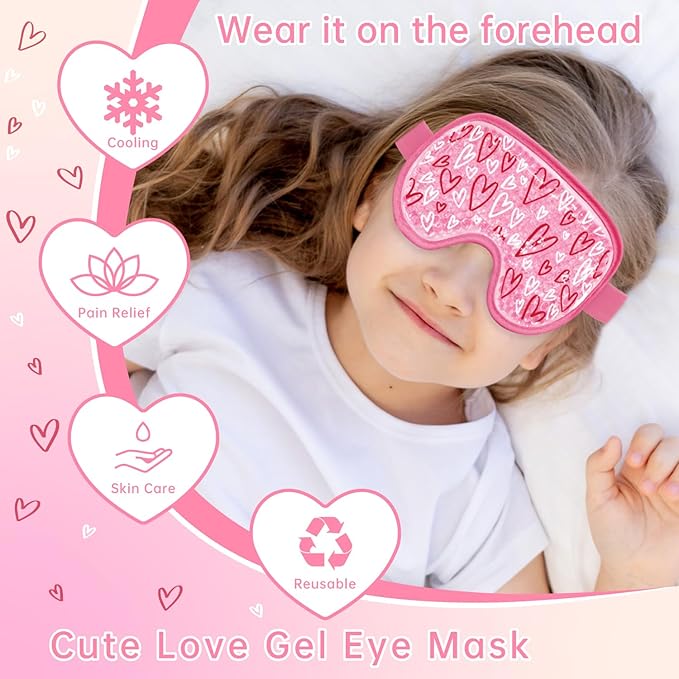 Cooling Eye Mask Cold Eye Compress Mask for Puffy Eyes, Reusable Eye Ice Pack Gel Ice Eye Mask for Tired Eyes, Eyes Surgery, Migraines, Stress Relief, Itchy Eyes, Skin Care, Eye Spa 2PCS