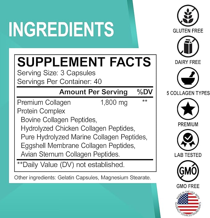 Multi Collagen Peptides & Liver Cleanse - Type I, II, III, V, & X Multi Collagen Peptides for Skin, Hair & Nails - Liver Cleanse Detox Support Supplement, Natural Milk Thistle Dandelion Supplements