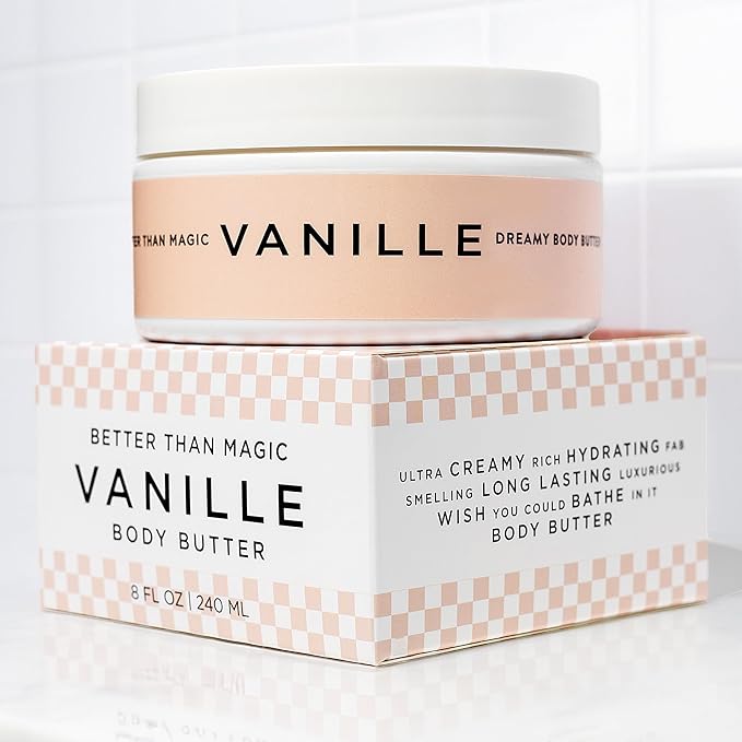 Better Than Magic Hydrating Shea Body Butter – Ultra-Moisturizing Cream for Velvety-Soft & Glowing Skin – Vanille Scent – 8 oz