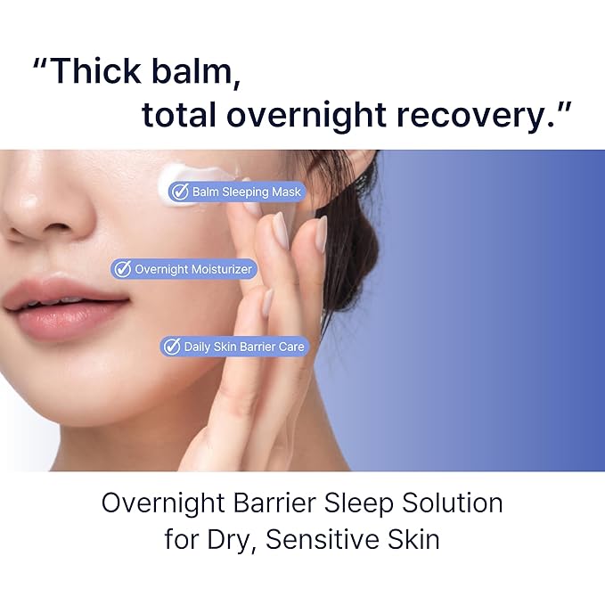 Perfect Sleep Super Barrier Cream 1.69fl.oz, Dense Ceramide Sleep Balm for Strengthening Skin Barrier, Soothing Irritation & Restoring Hydration Overnight Korean Facial Moisturizer