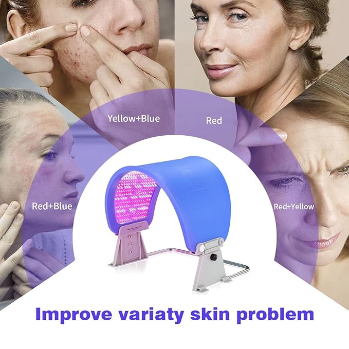 ZOVIE Infrared Light Therapy LED Facial Light Therapy Mask-Photons Facial Skin Care Machine LED Beauty Mask-Flexible Led Light Therapy(Navy-Blue)