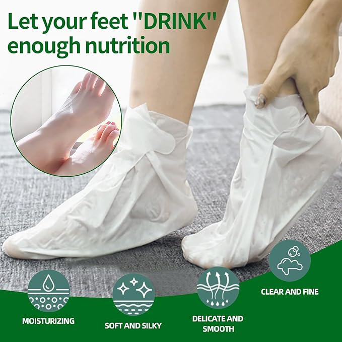 Moisturizing Foot Mask 5 Pack,Hydrating Foot Masks for Dry Cracked Feet,Moisturizing Socks Dry Skin Moisturizer for Soft and Smooth Touch Feet,Foot Care Spa Gifts for Women Men Mother's Day Gifts