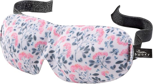Bucky 40 Blinks No Pressure Printed Eye Mask for Travel & Sleep, Pink Arabella, One Size