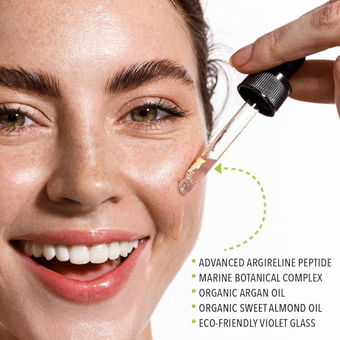 Argireline Youth Peptide Face Oil Serum | Anti-Aging, Hydrating, and Firming | Freshly Made Skincare | 15ml