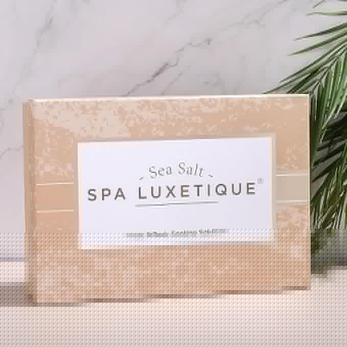 spa luxetique Bath Salts Gift Set 6-Pack, Foot and Body Sea Salts for Soaking, Wooden Scooper, 0.5oz Argan Oil, Bath Salts for Women Relaxing, Mother's Day Gifts for Mom