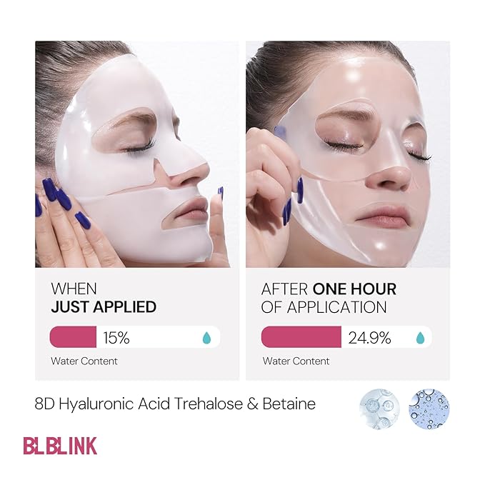 2 Pack Moisturizing Collagen Firming Hydrogel Mask 34gx10ea, Overnight Repair for Dry Skin, Collagen Face Masks, Firming & Anti-Aging, Hydrating Face Masks，Skincare