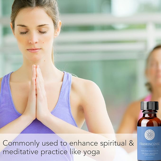 Pure Body Naturals Frankincense Essential Oil, 1 fl oz - Pure and Undiluted Therapeutic Grade - for Diffuser and Skin, Meditation and Yoga - Includes Glass Dropper