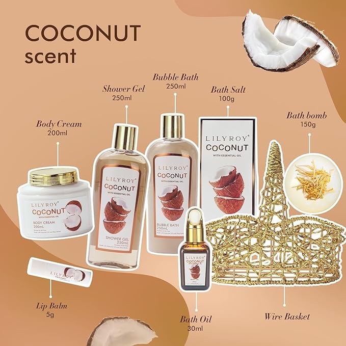 Mothers Day Gifts for Mom - 8-Piece Luxury Bath & Body Gift Set for Women, Self Care Kit, Spa Gift Baskets with Bath Bomb | Perfect Christmas, Birthday Gifts for Her, All Occasion Holiday Present