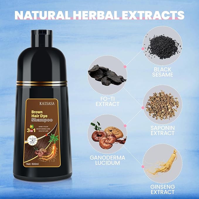 Bablabear Hair Mask Treatment for Dry Damaged Colored Hair and Brown Hair Dye Shampoo 3 in 1 Bundle Set