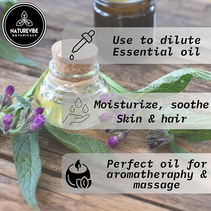 Naturevibe Botanicals Comfrey Oil 32 Ounces | 100% Pure and Natural | Great for Skin Care and Hair Care
