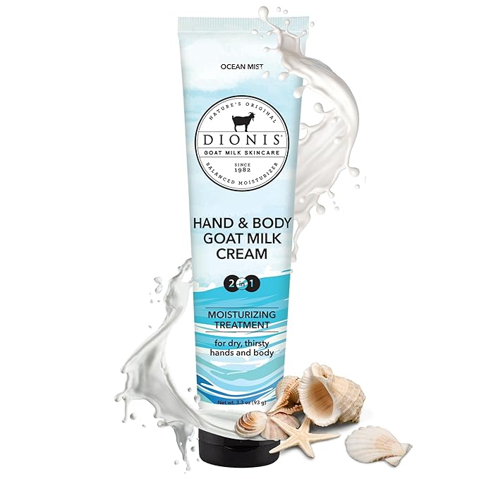 Dionis Goat Milk Skincare Scented Hand & Body Cream - Travel Size Lotion For Hydrating & Moisturizing Dry and Sensitive Skin, Cruelty Free, Paraben Free Made in The USA, Ocean Mist, 3.3 oz