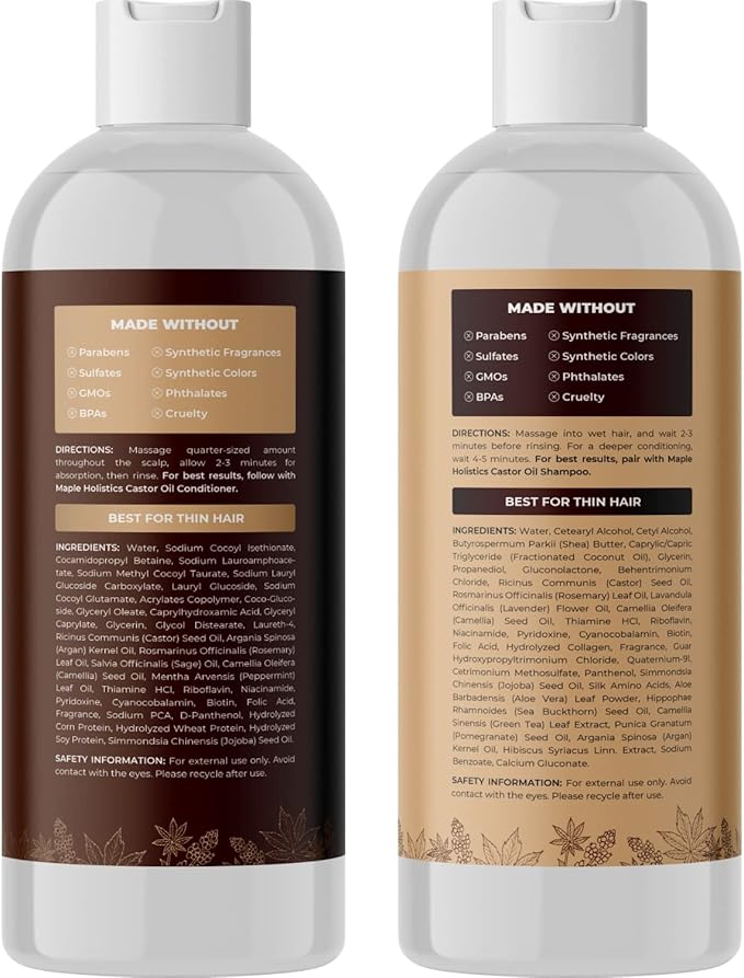 Volumizing Shampoo and Conditioner Set with Biotin for Hair Growth - For Women and Men