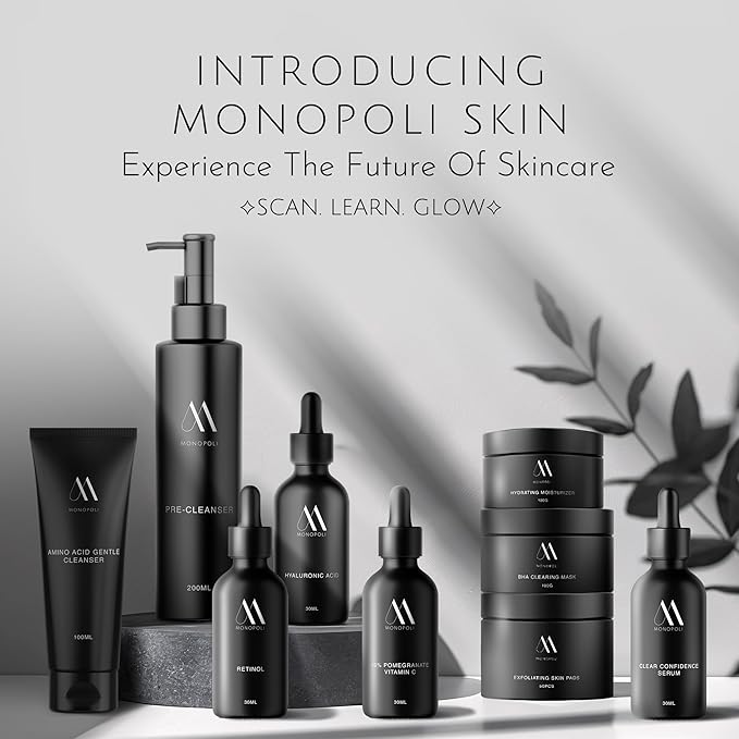 Monopoli Skin Care Set | Complete Routine: 9-Piece Face Care Set for Women & Teens for Anti-Aging, Hydration & Acne Control | Skincare Gift Set & Kits | Premium Skincare Set with Educational Resources